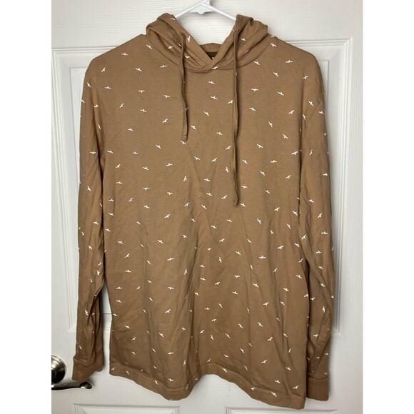 Denim & Flower Ricky Singh Shirt Brown Hoodie Pullover Long Sleeve Size M - Picture 1 of 6